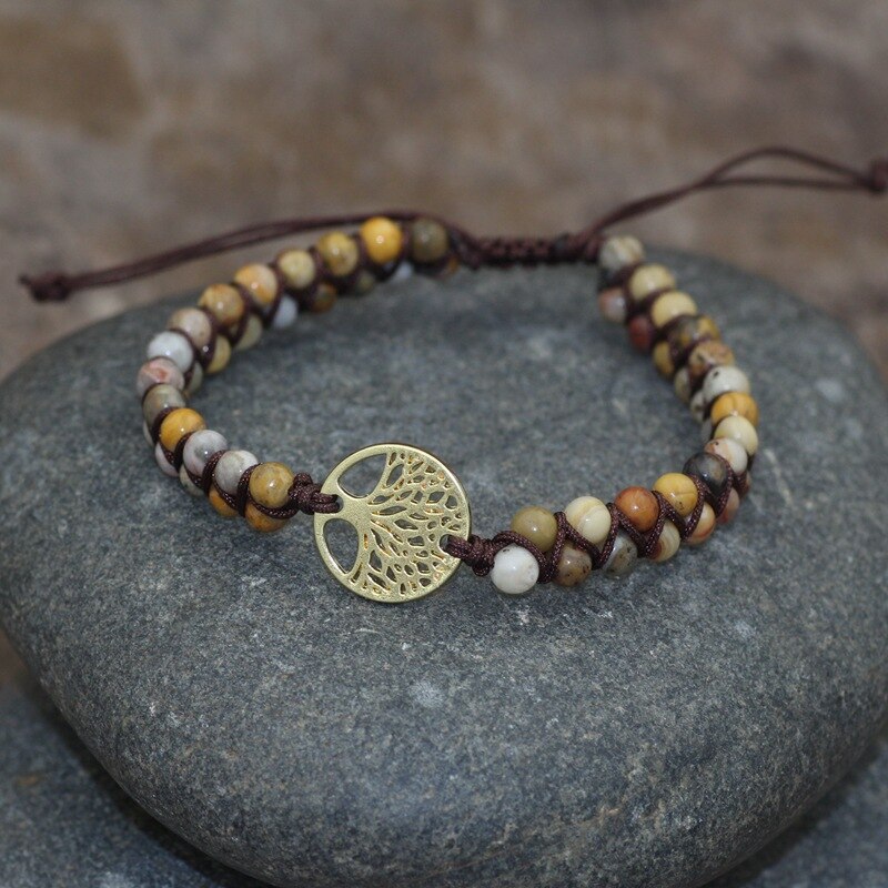 Unique Natural Stone Beads 3 Layers Wrap Bracelets For Women Girls Handmade Boho Leather Weave Bracelet  Jewelry Dropshipping